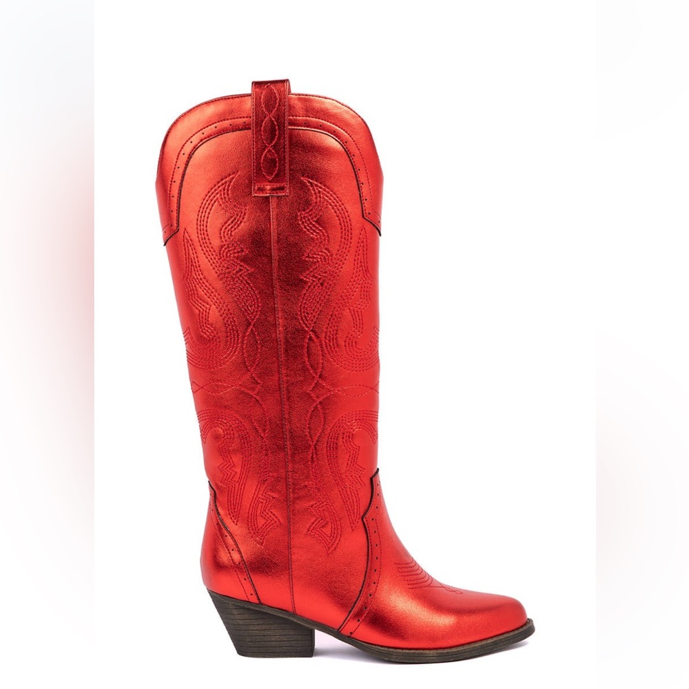 Sugar Metallic Red Western Boot